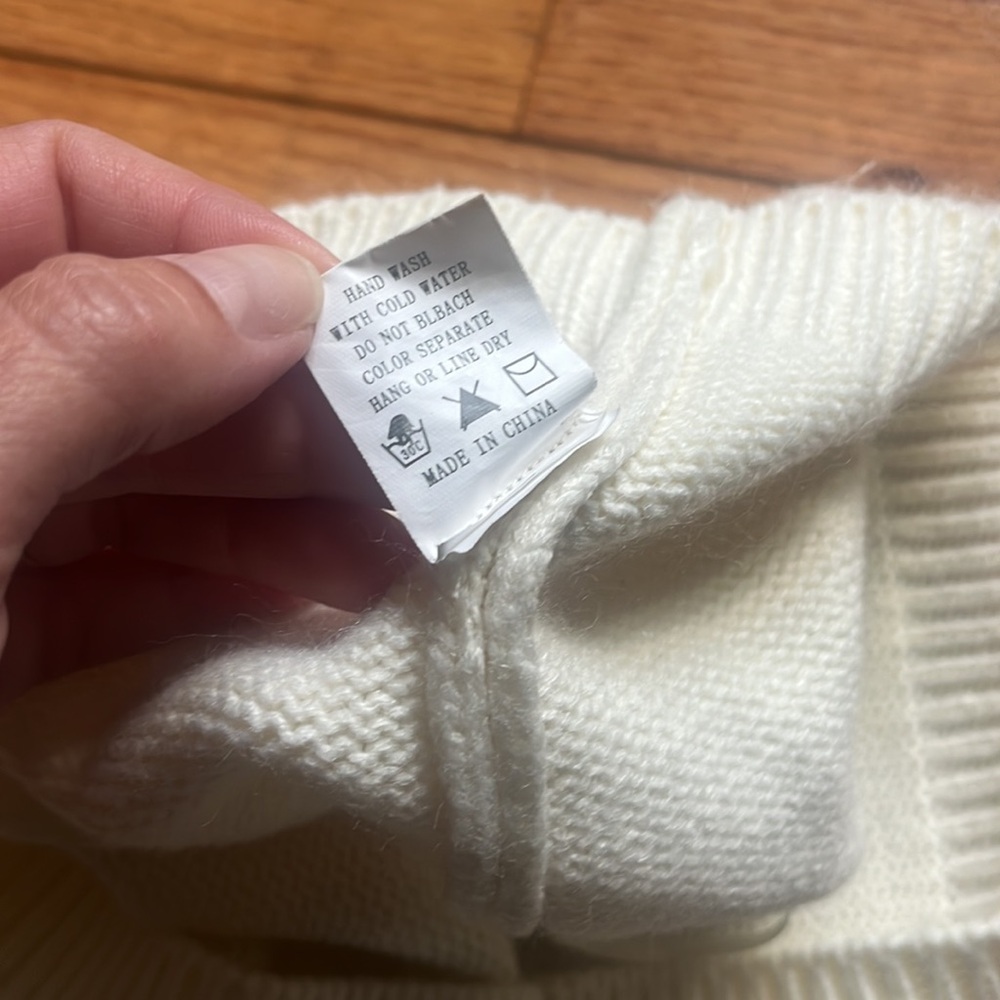 Cream Knit Acrylic Sweater Tank Small Women’s dreamers by debut Crop Tank Top - Picture 6 of 7